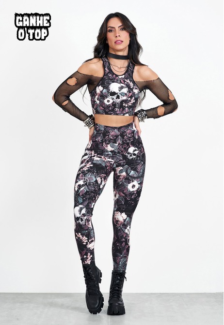 Legging Cintura Alta Sky Flower